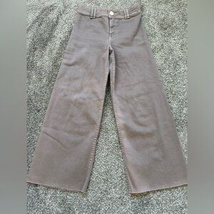 Zara girls marine straight wide Jeans in Brown size 11-12